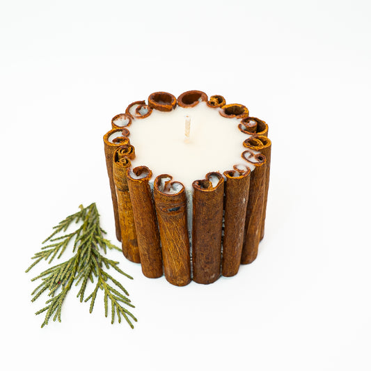 Botanical Soy Wax Candle – Cinnamon Wrapped Winter Spice