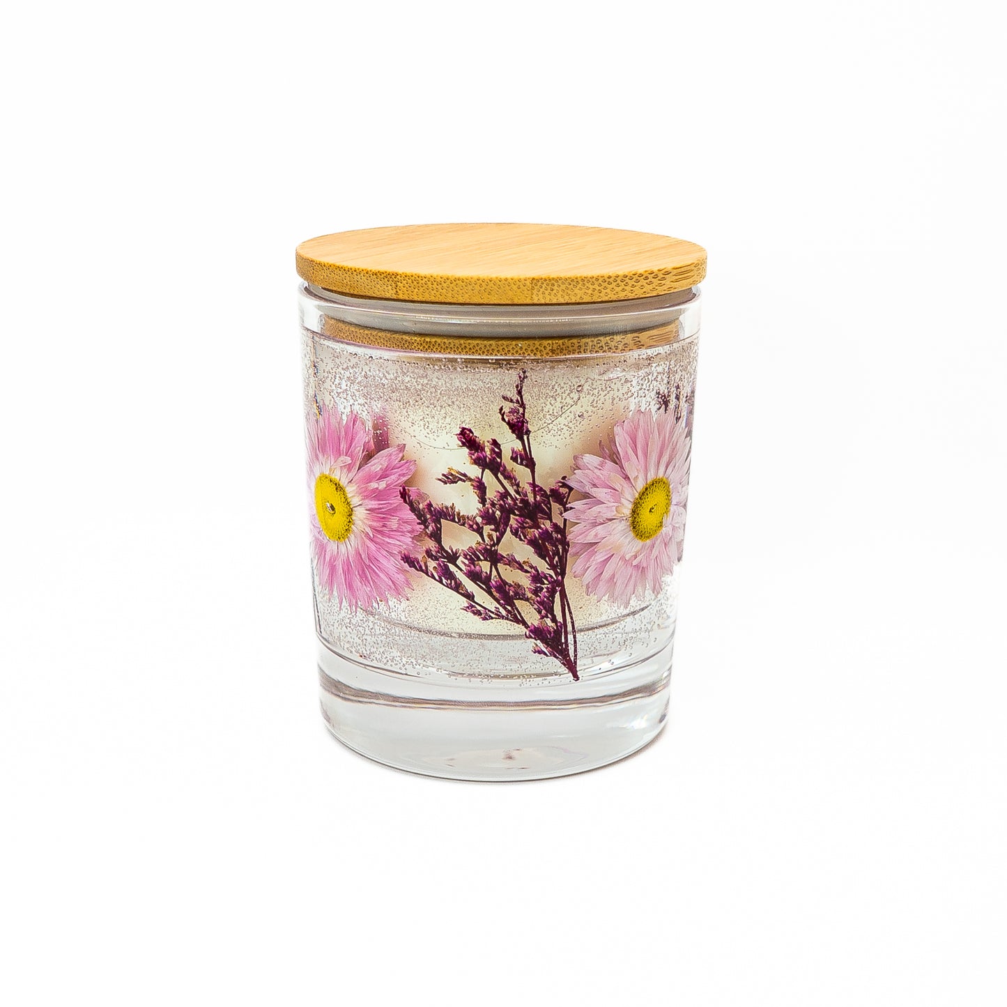 Botanical Soy Wax Candle Jar – Pink Acrolinium Blossom
