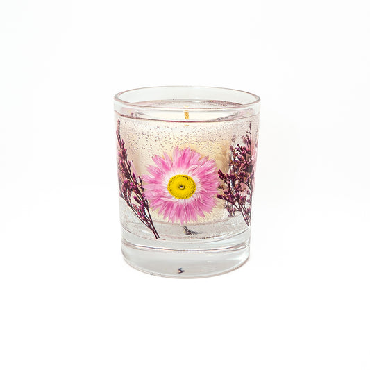 Botanical Soy Wax Candle Jar – Pink Acrolinium Blossom