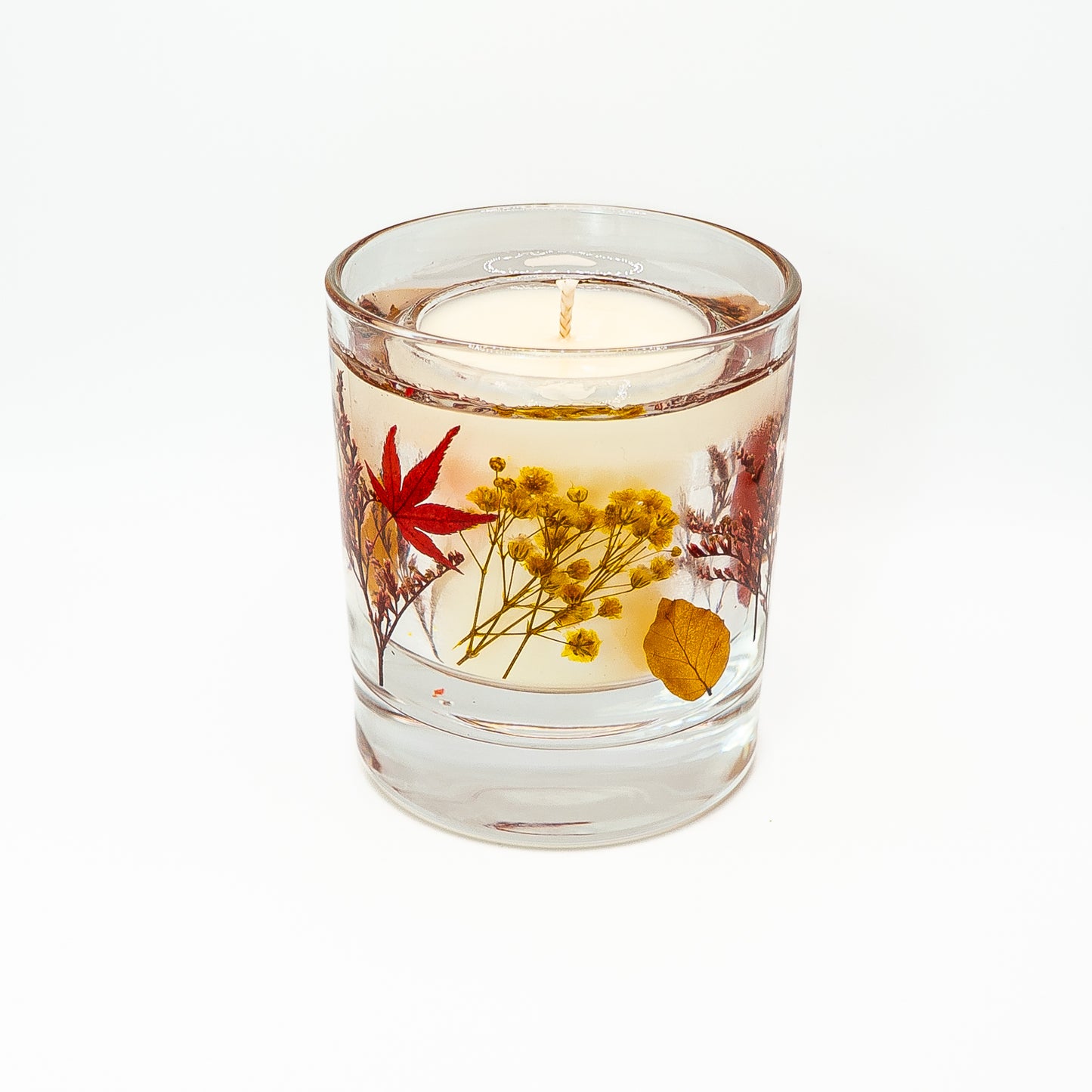 Botanical Soy Wax Candle Jar – Autumn Leaves & Wildflowers