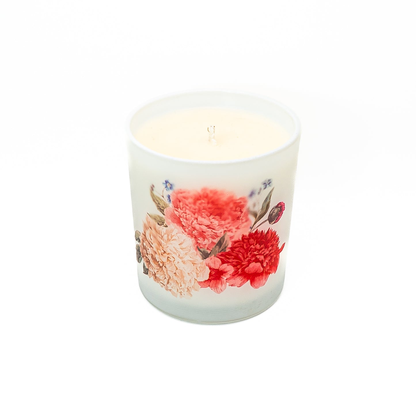 Decorative Soy Wax Candle Jar – Peony Bloom Design