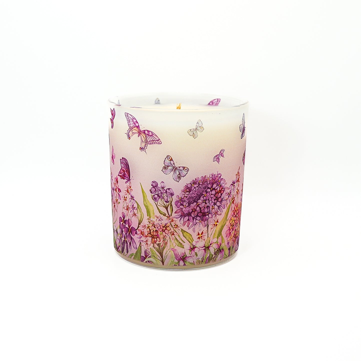 Decorative Soy Wax Candle Jar – Butterfly Meadow Design