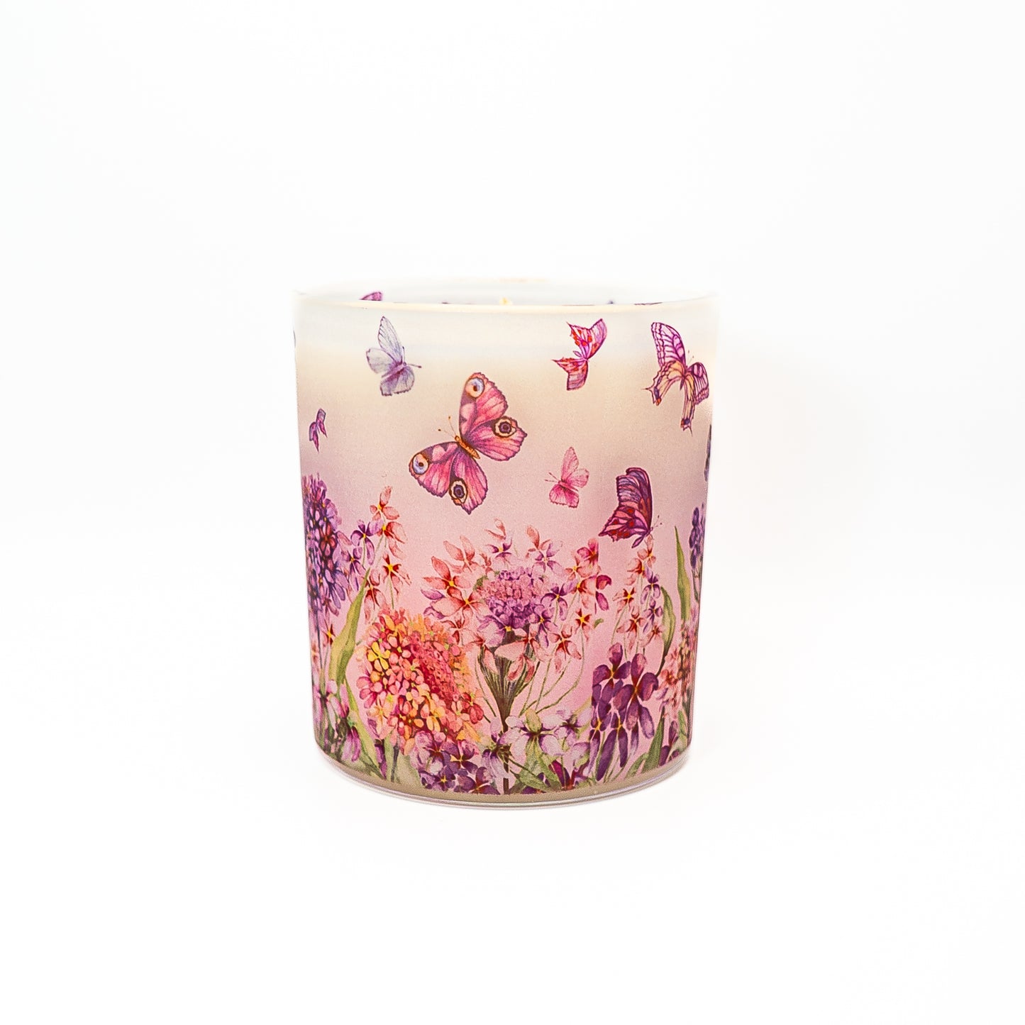 Decorative Soy Wax Candle Jar – Butterfly Meadow Design
