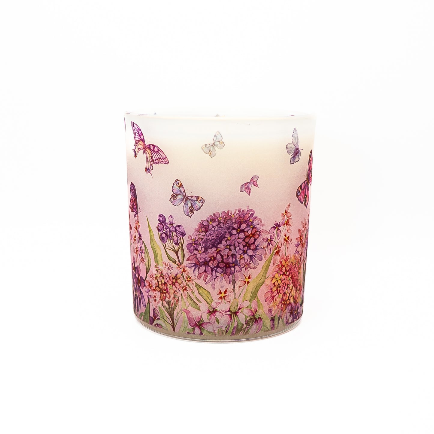 Decorative Soy Wax Candle Jar – Butterfly Meadow Design