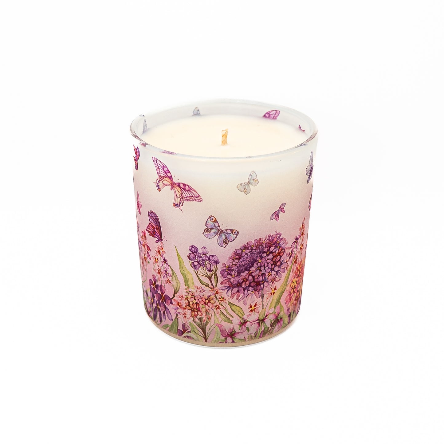 Decorative Soy Wax Candle Jar – Butterfly Meadow Design