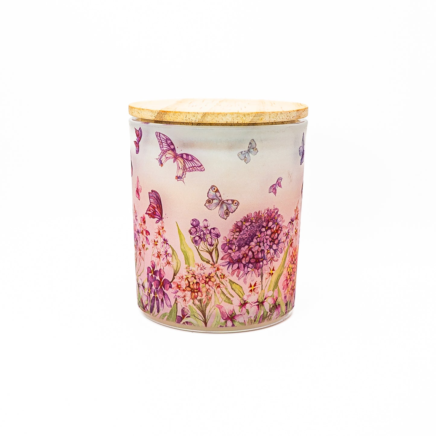 Decorative Soy Wax Candle Jar – Butterfly Meadow Design