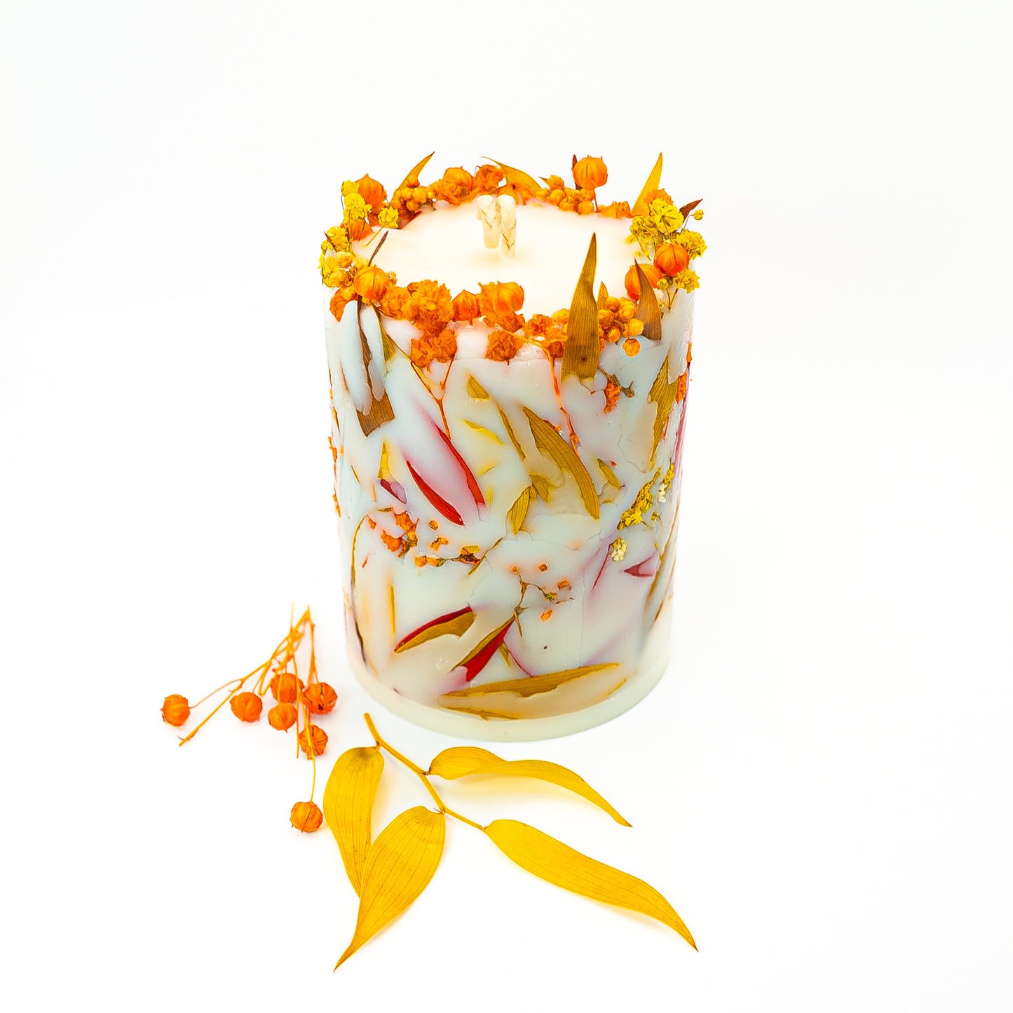 Botanical Soy Wax Candle – Autumn Leaves & Blossoms