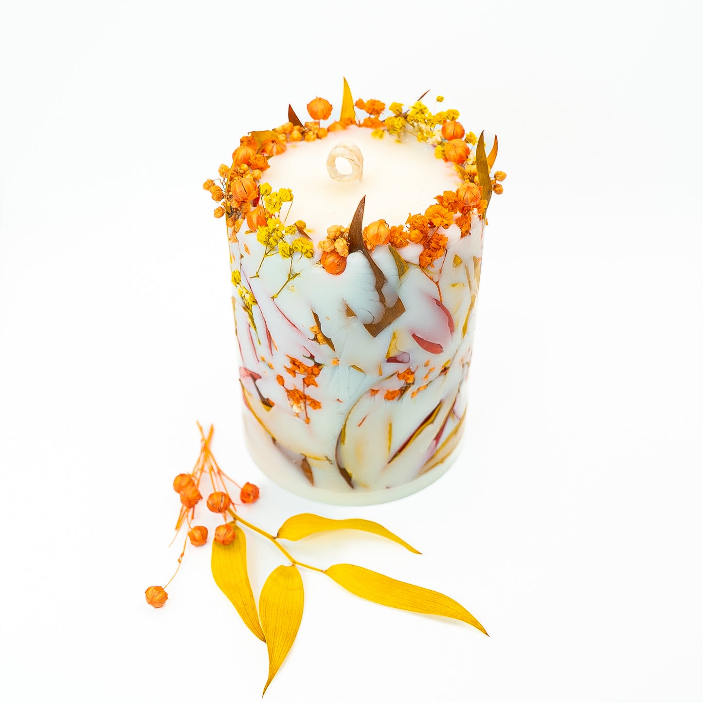 Botanical Soy Wax Candle – Autumn Leaves & Blossoms