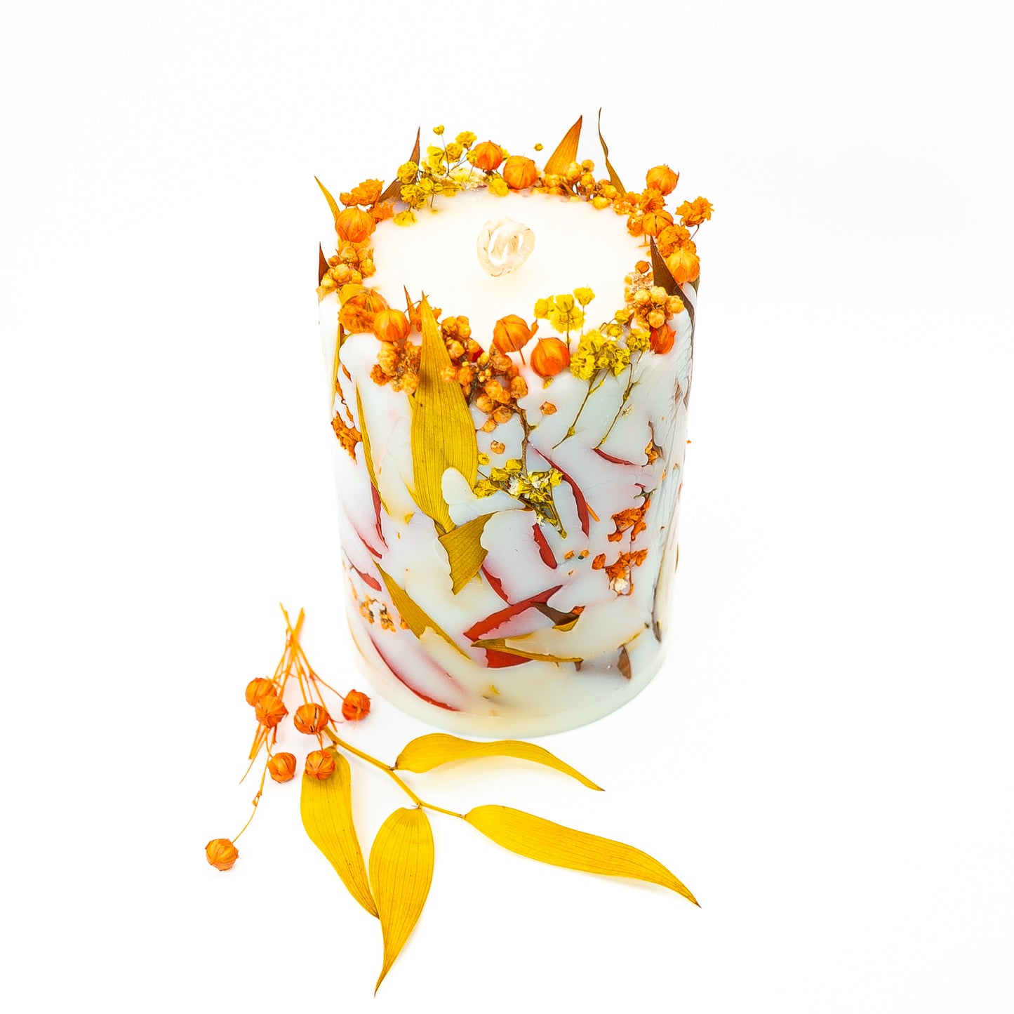 Botanical Soy Wax Candle – Autumn Leaves & Blossoms