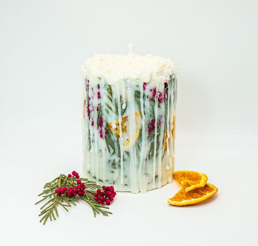 Botanical Soy Wax Candle – Orange & Evergreen Seasonal Blend