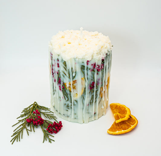 Botanical Soy Wax Candle – Orange & Evergreen Seasonal Blend