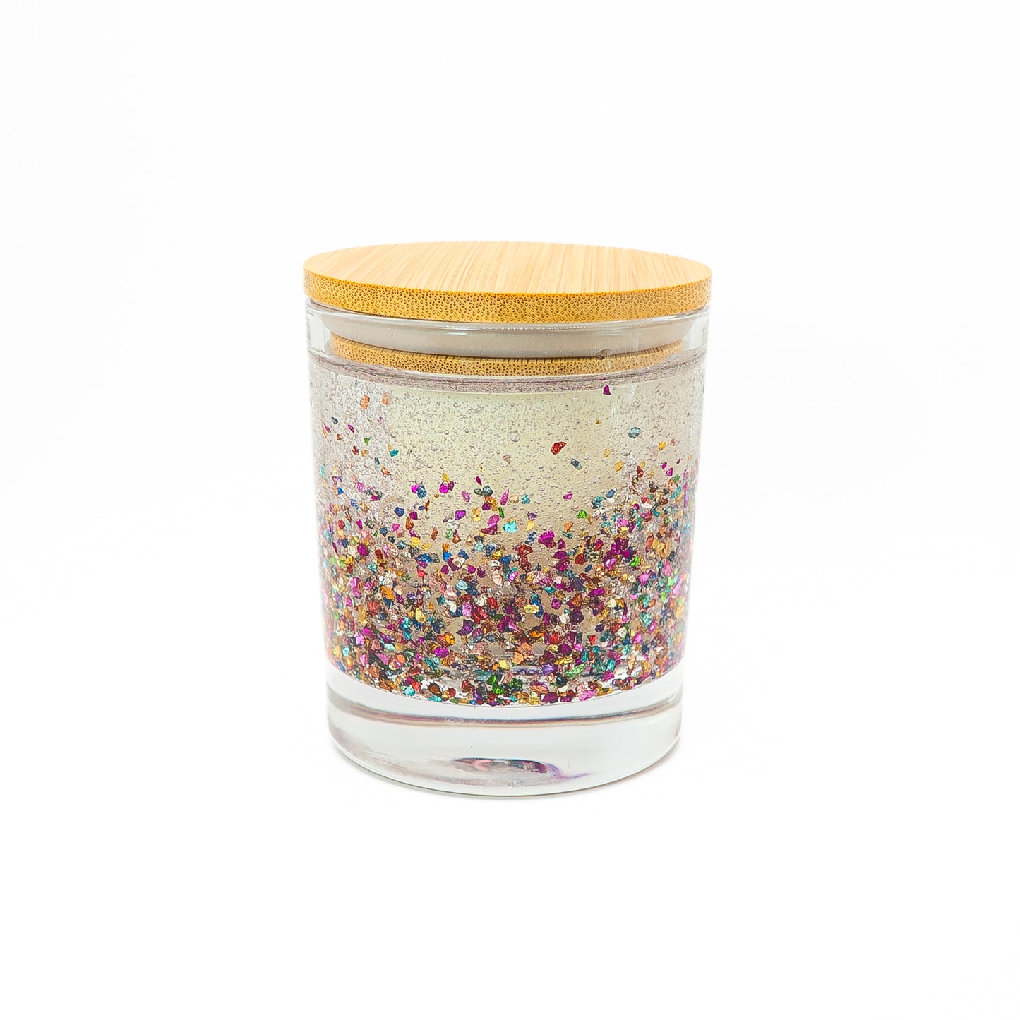 Sparkle Glow Candle Jar – Multicolour Glitter Design