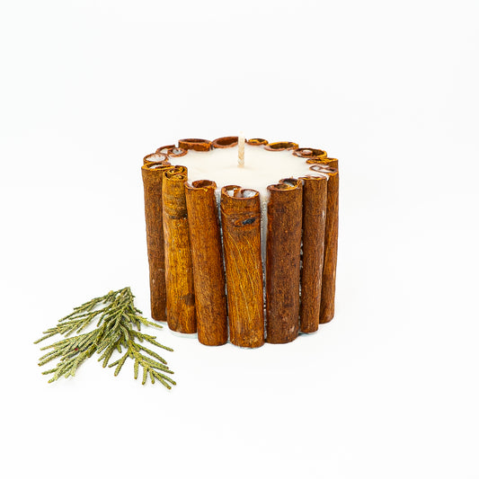 Botanical Soy Wax Candle – Cinnamon Wrapped Winter Spice