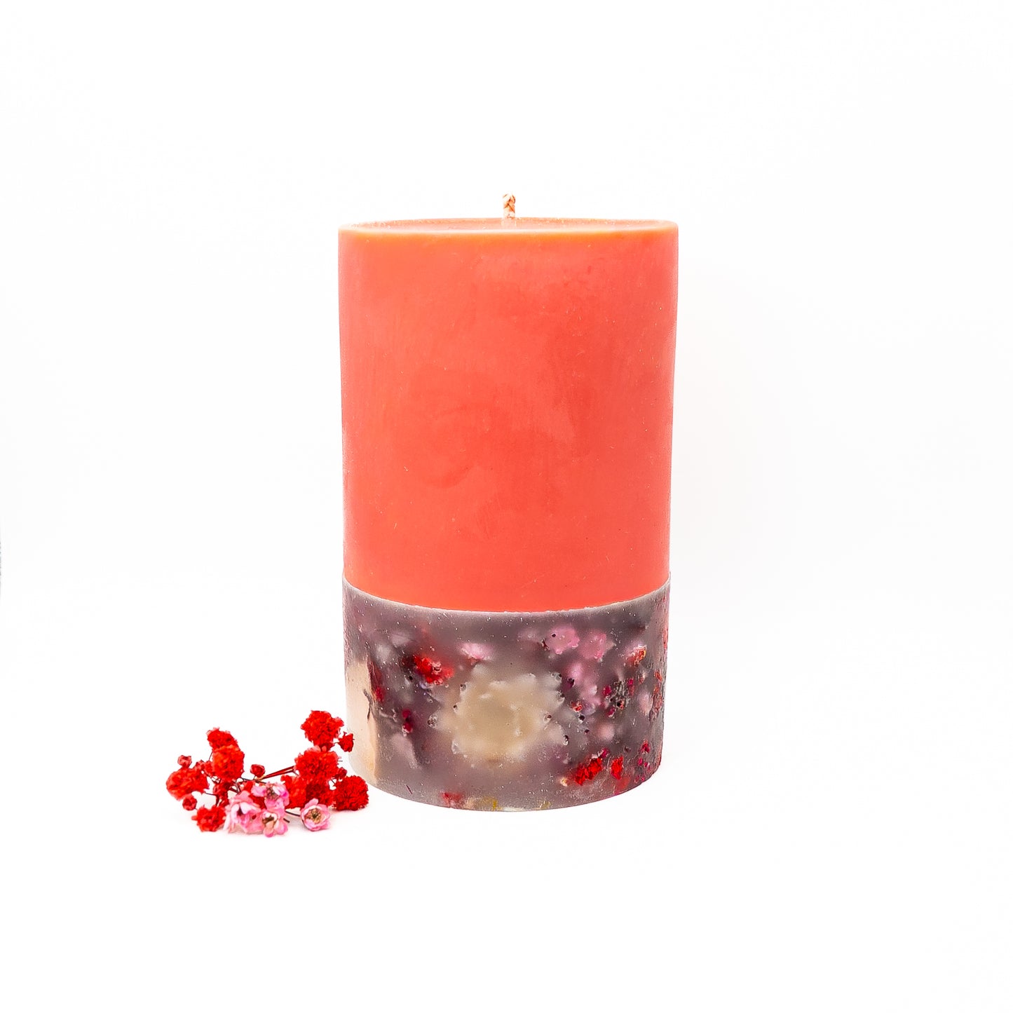 Botanical Soy Wax Candle – Red Floral Layer