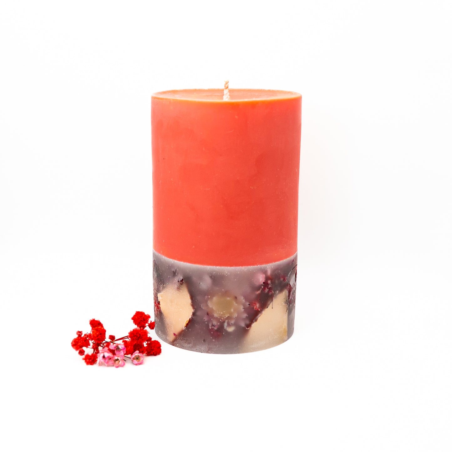 Botanical Soy Wax Candle – Red Floral Layer