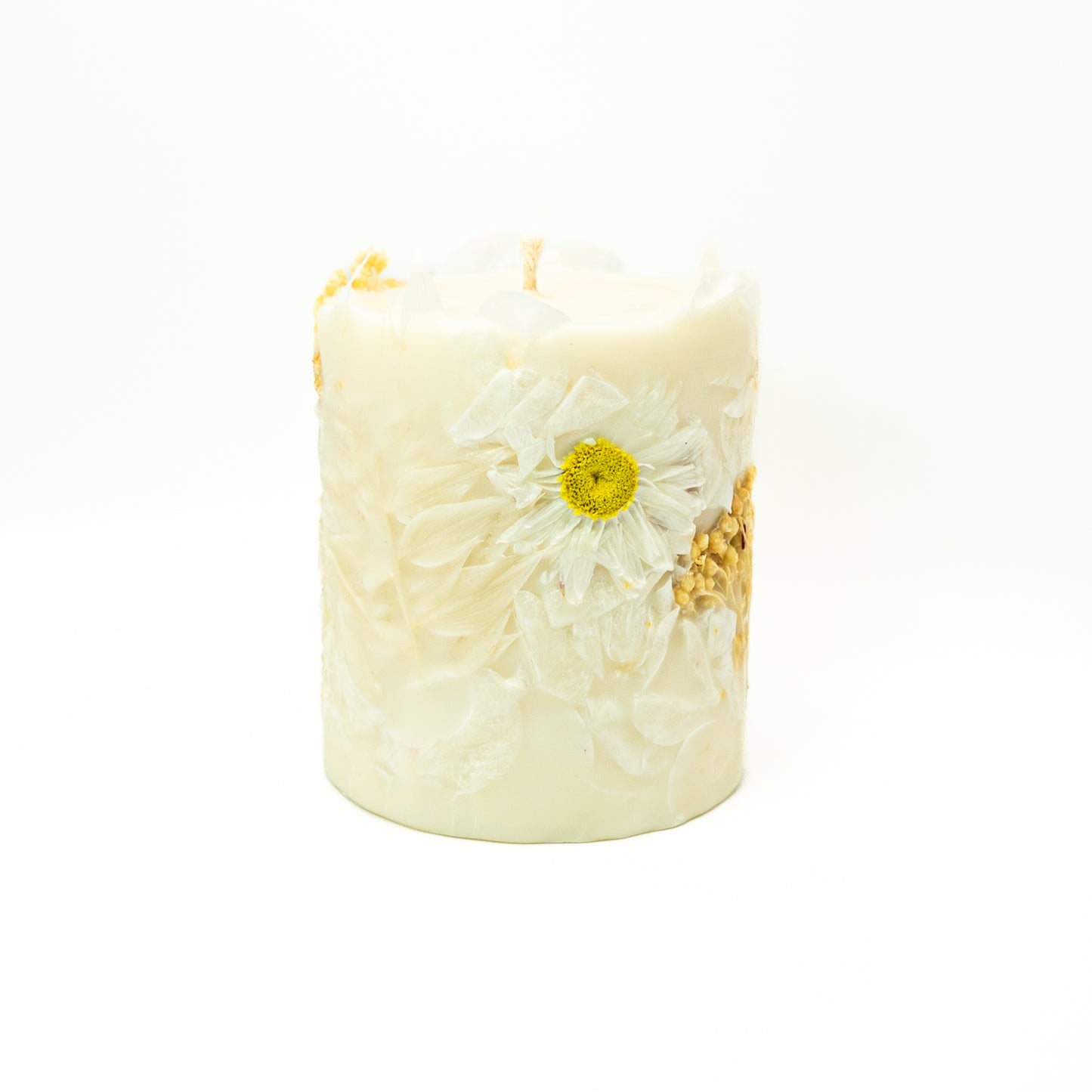 Botanical Soy Wax Pillar Candle – White Floral