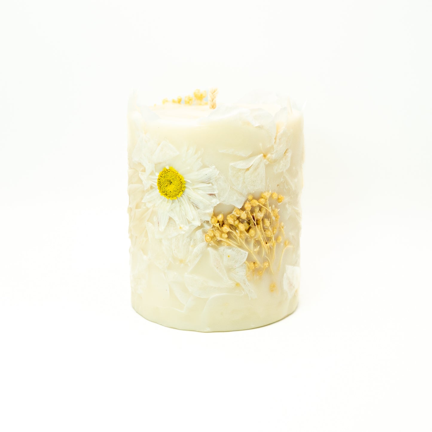 Botanical Soy Wax Pillar Candle – White Floral