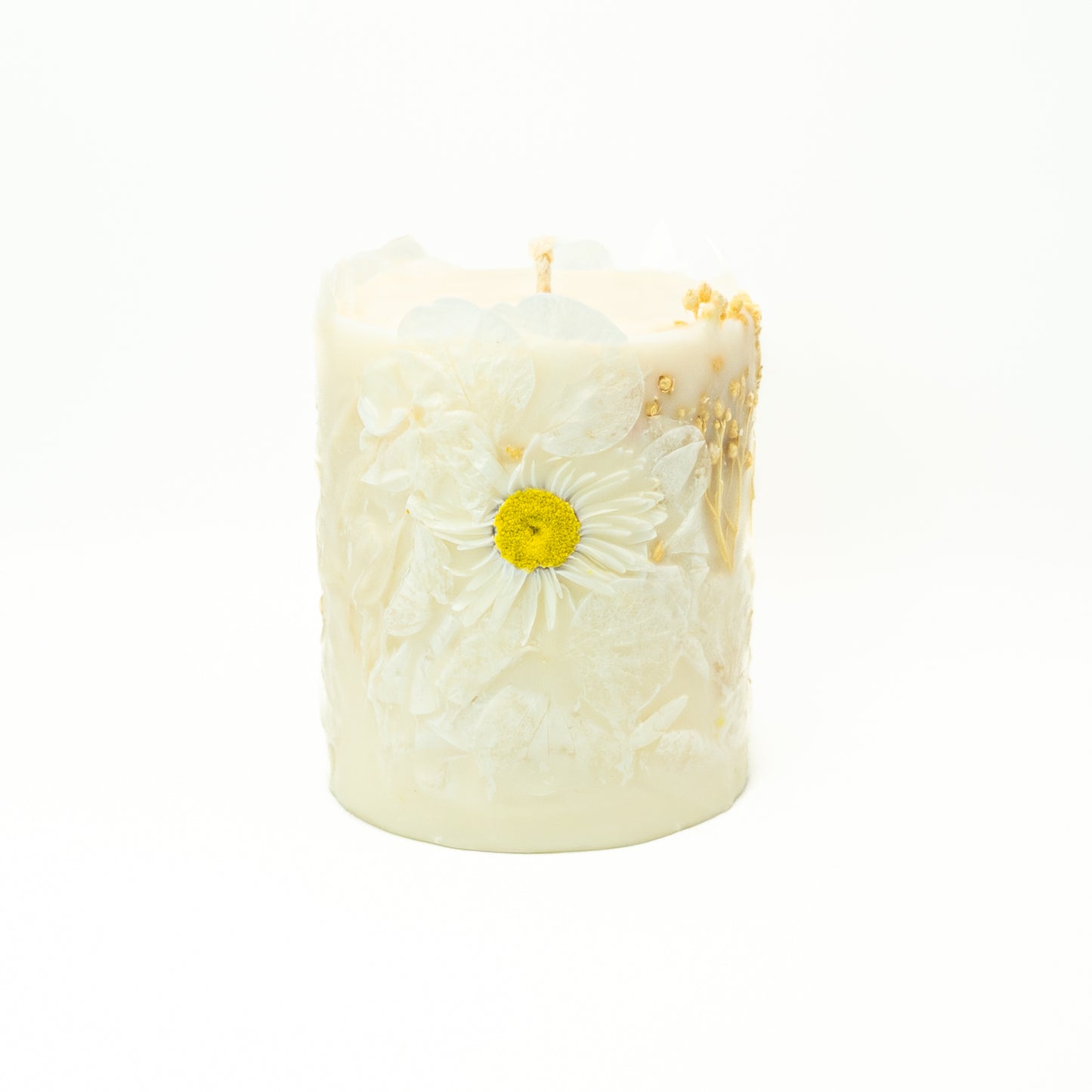 Botanical Soy Wax Pillar Candle – White Floral